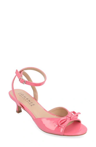 Journee Collection Jennifer Bow Ankle Strap Sandal In Pink