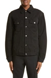 Off-white Off White Canvas Jacket With Logo Embroidery In Black