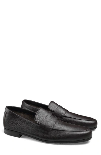 John Lobb Men's Thorne Soft Textured Leather Penny Loafers In Brown