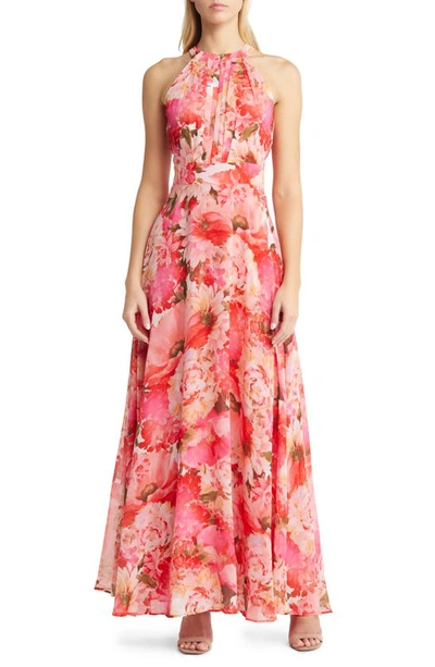 Eliza J Floral Print Maxi Dress In Pink
