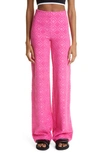 Marine Serre Moon Sponge Flared Trousers In Fuschia Jacquard