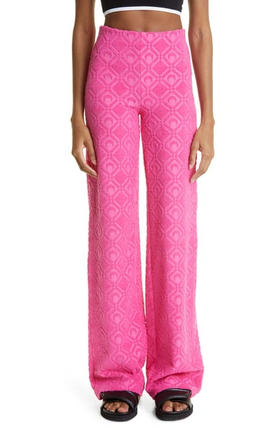 Marine Serre Moon Sponge Flared Trousers In Pink