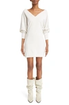 Isabel Marant Étoile Manuela Off-the-shoulder Sweatshirt Mini Dress In Ecru