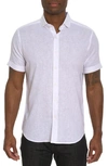 Robert Graham Cedar Walk Short Sleeve Button Down Shirt In White