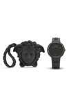 Versace Unisex Medusa Pop Black Silicone Watch, 39mm