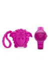 Versace Unisex Medusa Pop Pink Silicone Watch, 39mm