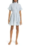 Mille Violetta Ruffle Tie Waist Dress In Calais Stripe