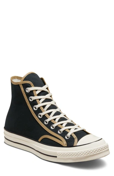 Converse Chuck 70 Heavyweight Canvas High Top Trainers In Black/ Nomad Khaki/ Egret