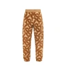 Burberry Tapered Twill-trimmed Logo-print Fleece Sweatpants In Brown