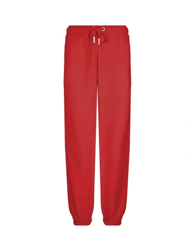 Moncler Logo-patch Cotton-jersey Track Pants In Red