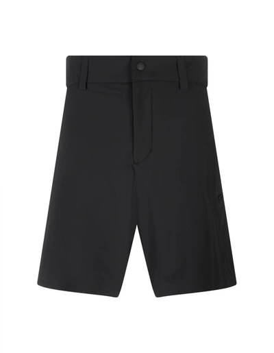 Moncler Grenoble Logo Printed Button Detailed Shorts In Black