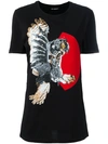 NEIL BARRETT mechanical owl print T-shirt,NJT42AE523S11982643