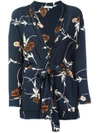 GANNI floral waist-wrap jacket,MACHINEWASH