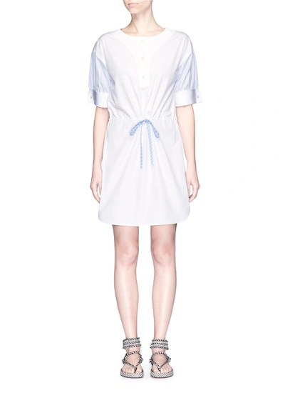 Alexander Wang Drawcord Waist Pinstripe Sleeve Shirt Dress