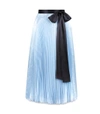 CHRISTOPHER KANE Blue Lame Pleated Skirt,736320248830356907