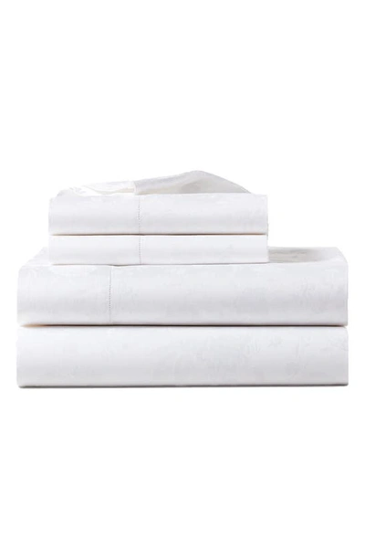 Ralph Lauren Bethany 350 Thread Count Organic Cotton Jacquard Sheet Set In Studio White