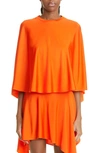 Stella Mccartney High-low Draped Blouse In Glow Orange