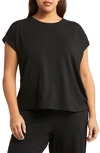 EILEEN FISHER CREWNECK BOXY STRETCH JERSEY TOP