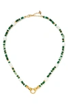 Missoma X Harris Reed In Good Hands Beaded Pendant Necklace In Gold