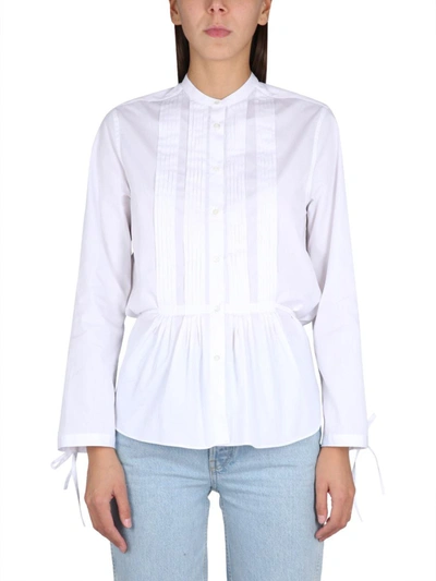 Aspesi Korean Collar Mini Shirt In White