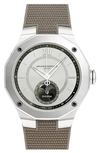 BAUME & MERCIER RIVIERA 10681 AUTOMATIC MOON PHASE RUBBER STRAP WATCH, 43MM