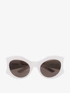 Balenciaga Hourglass Round Sunglasses In White
