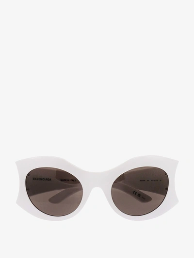 Balenciaga Eyewear Hourglass Round Sunglasses In White