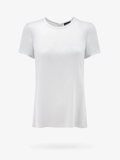 Giorgio Armani Crewneck Short-sleeve Silk T-shirt In White