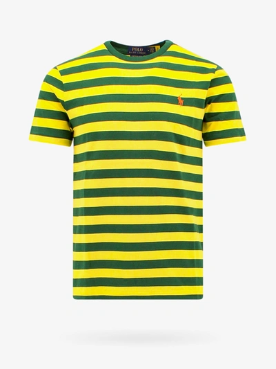 Polo Ralph Lauren Striped Cotton-jersey T-shirt In Yellow
