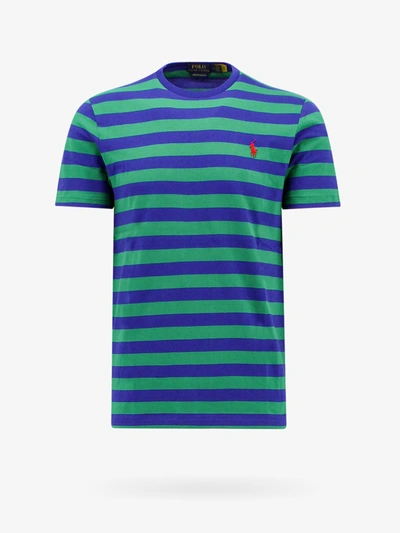 Polo Ralph Lauren Logo-embroidered Striped T-shirt In Green