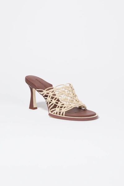 Jonathan Simkhai Theo Heeled Mule In Bleached Sand