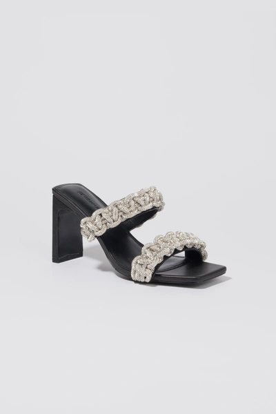 Jonathan Simkhai Walker Crystal Rope Sandal In Black Silver