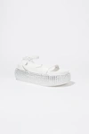 Jonathan Simkhai Buster Crystal Platform Sandal In White