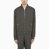 Thom Browne Tonal 4-bar Flannel Blouson Jacket In Grey
