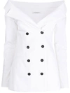Philosophy Di Lorenzo Serafini Double-breasted Ottoman Stretch Jacket In White