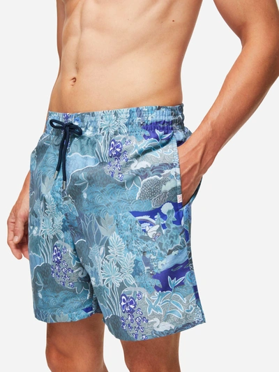 Derek Rose Printed Maui Swim Shorts In Navy