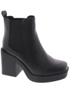 Mia Dru Womens Faux Leather Booties Chelsea Boots In Black