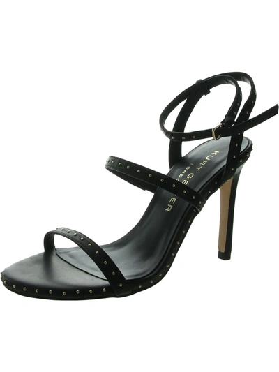 Kurt Geiger Portia Womens Leather Ankle Strap Dress Sandals In Black