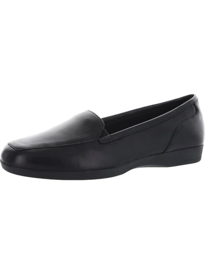 Easy Spirit Devitt Womens Leather Loafers In Black