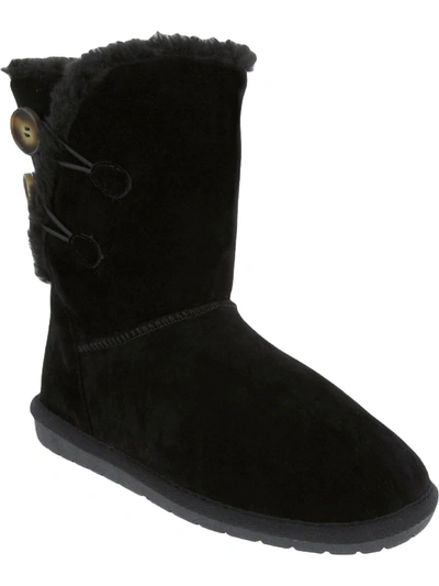 Sugar Marty Womens Faux Fur Lined Comfort Booties In Black