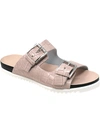 CHARLES DAVID LONNIE WOMENS FAUX LEATHER SLIP ON FOOTBED SANDALS