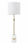 Nuloom 31in Marble Mounted Chiara Linen Shade Table Lamp In Bronze