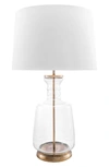 Nuloom 24in Briella Clear Glass Cotton Shade Table Lamp In Gold