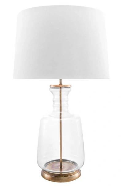 Nuloom 24in Briella Clear Glass Cotton Shade Table Lamp In Gold