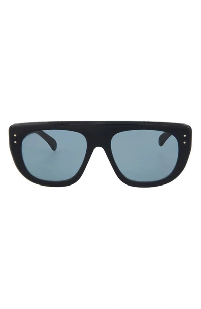 Alaïa 55mm Shield Sunglasses In Blue Blue Blue