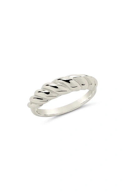 Sterling Forever Silver Graham Twist Band Ring In White