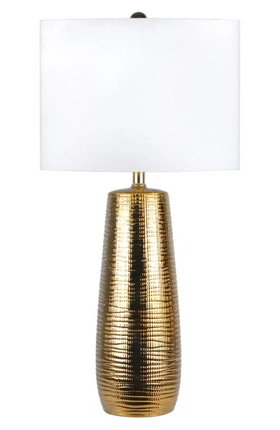 Nuloom 26in Grace Ceramic Linen Shade Table Lamp In Gold