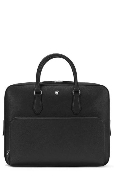 Montblanc Sartorial Medium Leather Briefcase Document Case In Black