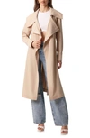Avec Les Filles Drape Trench Coat In Birch