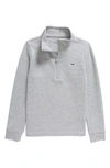 Vineyard Vines Boys' Saltwater Stripe Quarter Zip Mock Neck Sweatshirt - Little Kid In 062 Granit